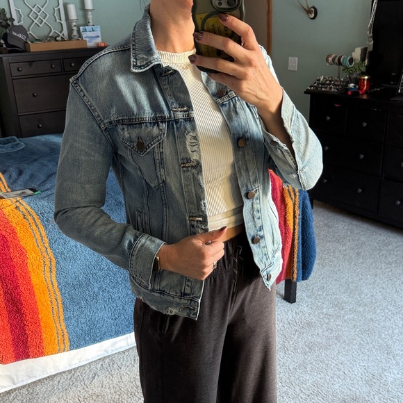 Able Jackets & Blazers - Able Blue Jean distressed denim Jacket